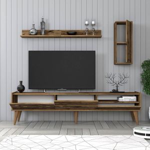 Set van TV-meubel en wandrekken Valensiya | Kalune Design