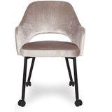 Nacre | Eetkamerstoel Espada textiel beige 54x85x55 cm eetkamerstoelen | NADUVI