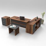 Set van bureau met bijzettafel en 2 opbergkasten Andy | Kalune Design