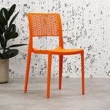 Dimehouse | Tuinstoel Design Evora breedte 48 cm x diepte 46 cm x hoogte 85 cm oranje tuinstoelen kunststof tuinmeubelen | NADUVI outlet