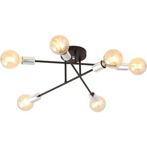 Zwarte glazen plafondlamp Veken 6-lichts | NADUVI Collection