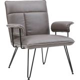 Goossens wonen & slapen | Feauteuil Citta 74 x 80 x 70 cm antraciet fauteuils kunstleer meubels stoelen & fauteuils | NADUVI outlet
