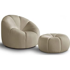 Fauteuil met poef Plush | NADUVI Collection