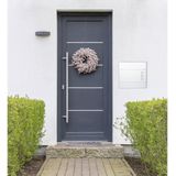 Brievenbus met krantenvak 37x36,5x10,5 cm wit staal