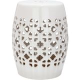 Safavieh Furniture | In- & outdoor kruk Cindy lengte 36 cm x breedte 33 cm x hoogte 46,99 cm crème krukken geglazuurde keramiek | NADUVI outlet
