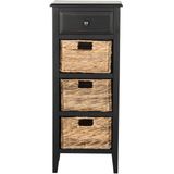 Safavieh Furniture | Kastje Roxana lengte 39 cm x breedte 38 cm x hoogte 90.93 cm zwart ladekasten hout kasten meubels | NADUVI outlet