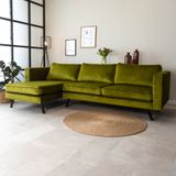 Dimehouse | Hoekbank Gino hoekdeel links velours groen 270x150 cm hoekbanken | NADUVI