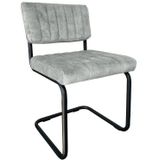 4uDesigned | Eetkamerstoel Joe breedte 50 cm x diepte 57 cm x hoogte 84 cm x zitdiepte lichtgrijs eetkamerstoelen velvet, | NADUVI outlet