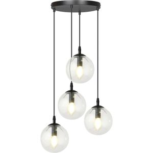 Glazen hanglamp eetkamer Cosmo rond 4-lichts | NADUVI Collection