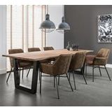 Dimehouse | Eetkamerstoel Vane breedte 64 cm x diepte 60 cm x hoogte 81 cm cognac eetkamerstoelen kunstleer stoelen & fauteuils | NADUVI outlet