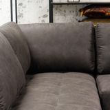 Dimehouse | Hoekbank Deston links breedte 270 cm x diepte 225 cm x hoogte 84 cm antraciet zitbanken stof, metaal meubels | NADUVI outlet