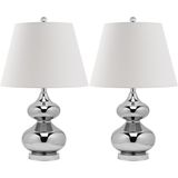 Safavieh Furniture | Set van 2 tafellampen Paloma lengte 74 cm x breedte 35 cm x hoogte 60,96 cm zilverkleurig tafellampen | NADUVI outlet