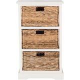 Safavieh Furniture | Nachtkastje Marsha lengte 43 cm x breedte 43 cm x hoogte 74.93 cm wit nachtkastjes hout kasten meubels | NADUVI outlet