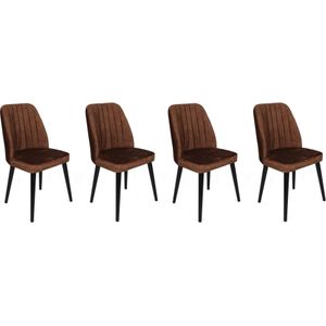 Set van 4 eetkamerstoelen Alfa velvet | Atelier Del Sofa