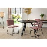 Cozyhouse | Set van 2 eetkamerstoelen Cahir velours roze 48x83.5x47 cm eetkamerstoelen | NADUVI