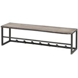 Dimehouse | Kapstok Tamar breedte 80 cm x diepte 33 cm x hoogte 22 cm bruin, grijs kapstokken metaal decoratie opbergen | NADUVI outlet
