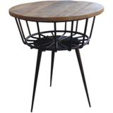 Mister Habitat | Salontafel The Linda diameter 52 cm x hoogte 60 cm naturel, zwart salontafels mangohout, staal meubels | NADUVI outlet