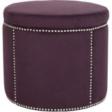 Safavieh Furniture | Poef Marlene lengte 58 cm x breedte 55 cm x hoogte 48.01 cm pruimpaars poefs textiel poefs & krukken | NADUVI outlet