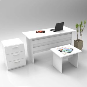 Set van bureau met bijzettafel en ladekastje Chip | Kalune Design