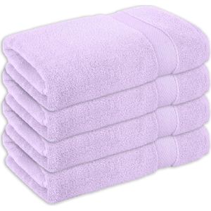 Vitality Pur - Handdoeken Sofia Collectie - Handdoeken set 50x90 – 100% Katoen - Lila - 4 stuks
