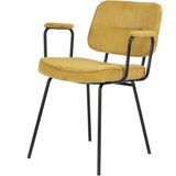 Stetson | Set van 2 eetkamerstoelen Emperio - totaal: breedte 59 cm x diepte 66 cm x hoogte geel eetkamerstoelen corduroy, | NADUVI outlet