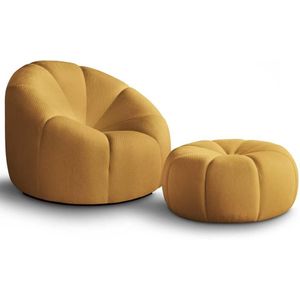 Fauteuil met poef Plush | NADUVI Collection
