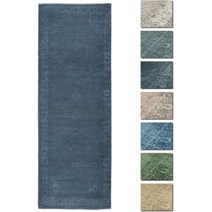Kelim Vintage Tapijt Woonkamer Blauw 80 X 195 cm, Modern Laagpolig Vloerkleed, Superzacht, Machinewasbaar