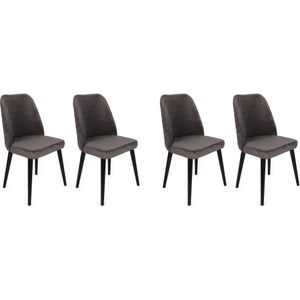 Set van 4 eetkamerstoelen Tulin velvet | Atelier Del Sofa