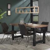 Dimehouse | Eettafel Muza large: lengte 200 cm x breedte 100 cm x hoogte 77 bruin eettafels acaciahout meubels tafels | NADUVI outlet
