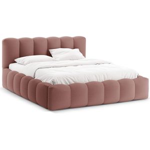 Micadoni - Bedframe Lupine - Donkerroze - Polyester - Opbergvak