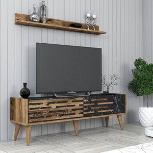 Set van TV-meubel en wandrek Valensiya | Kalune Design