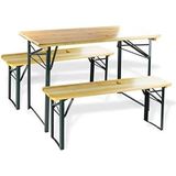 Gorillz | Inklapbare picknickset hout naturel 110x50x78 cm tuinsets | NADUVI