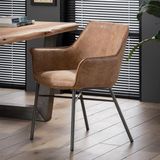 Dimehouse | Eetkamerstoel Vane breedte 64 cm x diepte 60 cm x hoogte 81 cm zwart eetkamerstoelen kunstleer meubels stoelen | NADUVI outlet