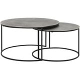 Light & Living | Salontafel Inez lengte 61 cm x breedte 76 cm grijs lampenvoeten metaal lampenaccessoires verlichting | NADUVI outlet