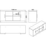 Set van bureau met bijzettafel en opbergkast Brad | Kalune Design