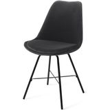 Urban Lifestyle | Eetkamerstoel June - totaal: breedte 47.5 cm x diepte 59.5 cm x zwart eetkamerstoelen velvet, metaal stoelen | NADUVI outlet