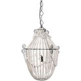 Bodilson | Kroonluchter Queen diameter 40 cm x hoogte 60 cm wit kroonluchters hout hanglampen verlichting | NADUVI outlet