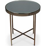 Lanterfant | Bijzettafel Evi diameter 42.5 cm x hoogte 46 cm rosegoudkleurig bijzettafels staal, glas tafels meubels | NADUVI outlet