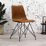 Dimehouse | Kuipstoel Viano breedte 45 cm x diepte 55 cm x hoogte 85 cm cognac eetkamerstoelen pu, kunstleer meubels stoelen | NADUVI outlet