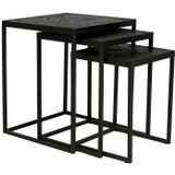 Set van 3 bijzettafels Black Stack