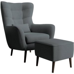 Fauteuil met hocker Verdiro velvet | NADUVI Collection