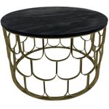 Mister Habitat | Salontafel Nolita diameter 70 cm x 43 cm zwart, goud salontafels mango hout, staal meubels tafels | NADUVI outlet