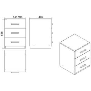 Set van bureau met bijzettafel en 2 opbergkasten Micha | Kalune Design