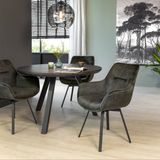 Cozyhouse | Set van 2 eetkamerstoelen Churchill velours groen 63x87x62 cm eetkamerstoelen | NADUVI