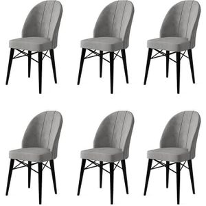 Set van 6 eetkamerstoelen Ritim velvet | Atelier Del Sofa