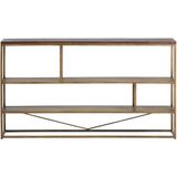 House of Highlights | Boekenkast Metropole small: breedte 110 cm x diepte 30 cm x hoogte 140 goud, bruin boekenkasten acaciahout, | NADUVI outlet