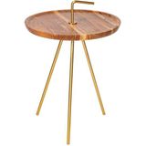 BeMade Furniture | Bijzettafel Clever lengte 36 cm x breedte 36 cm x hoogte 42 cm naturel bijzettafels acaciahout, metaal | NADUVI outlet