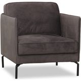 Dimehouse | Fauteuil Peppin - totaal: breedte 79 cm x diepte 88 cm x hoogte antraciet fauteuils velvet stoelen & fauteuils | NADUVI outlet