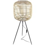 The Red Cartel | Vloerlamp Bali diameter 36 cm x hoogte 90 cm naturel, zwart vloerlampen rotan, metaal verlichting vloerlampen | NADUVI outlet