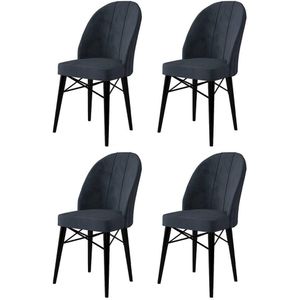 Set van 4 eetkamerstoelen Ritim velvet | Atelier Del Sofa